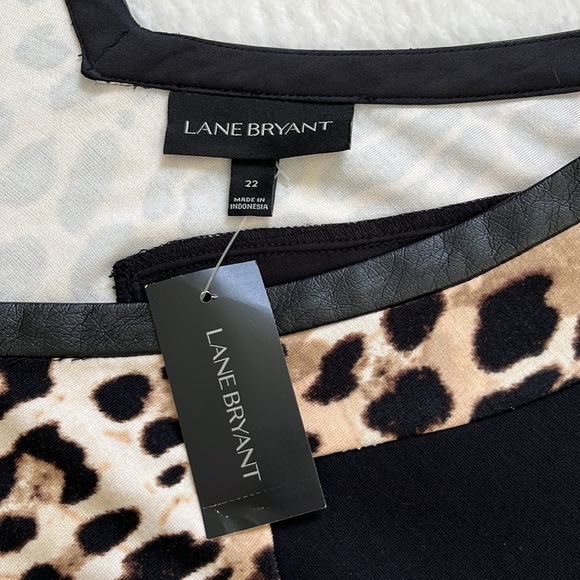 ๐ LANE BRYANT LEOPARD PRINT AND FAUX LEATHER DRESS - Picture 6 of 9